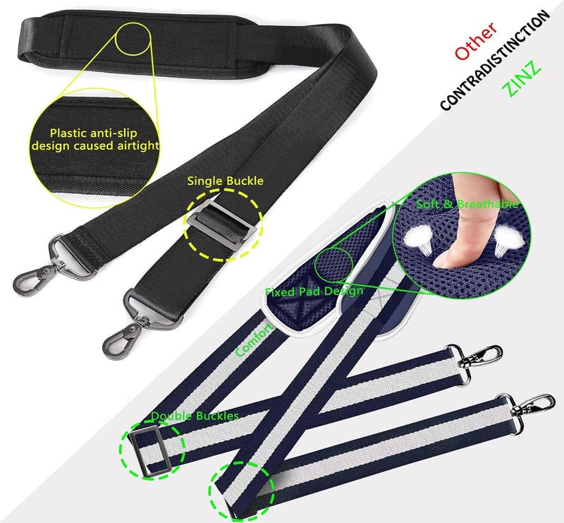 ZINZ Shoulder Strap 58" Ultra-Thick Fixed Padded and Adjustable Buckles Crossbody Strap for Briefcase Laptop Bag Luggage - Image 4